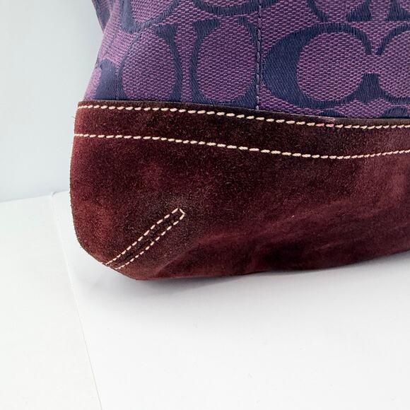 Coach Purple Shoulder Bag Leather Strap Purse Fringe Change Purse with Dust Bag - Picture 12 of 16